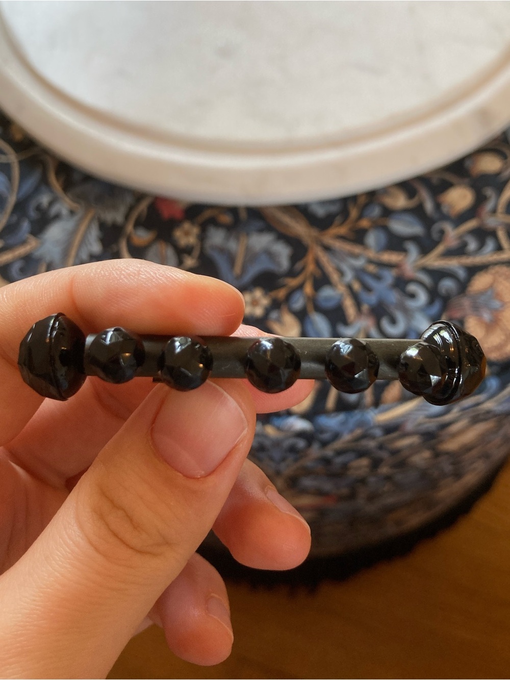 Antique Victorian Gutta Percha/Vulcanite Mourning Brooch - Picture 6 of 13